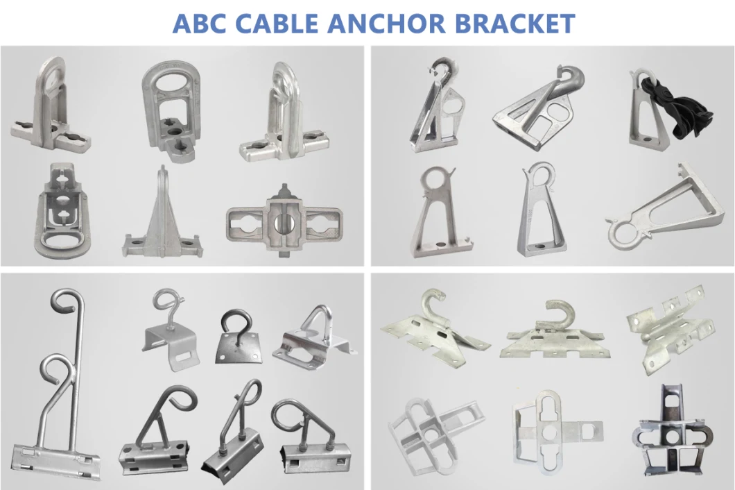 Drop Wire Anchor Clamp Fiber Optic J Hook Plastic Tension Clamp Fixing Metal Bracket Clamp