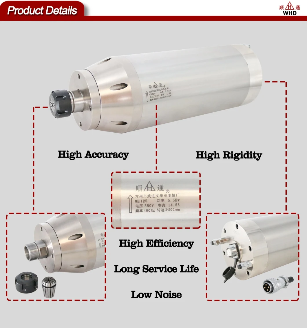 Water Cooled 5.5kw Er25 CNC Spindle Motor for Wood Stone Working