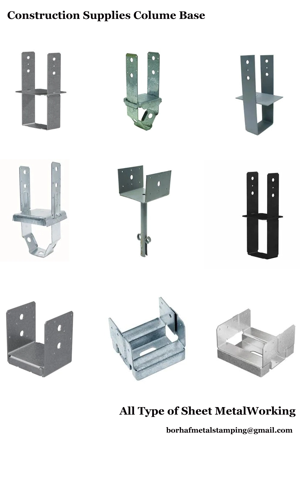 Wood Base Post Metal Anchors Support Bracket for Wood Timber